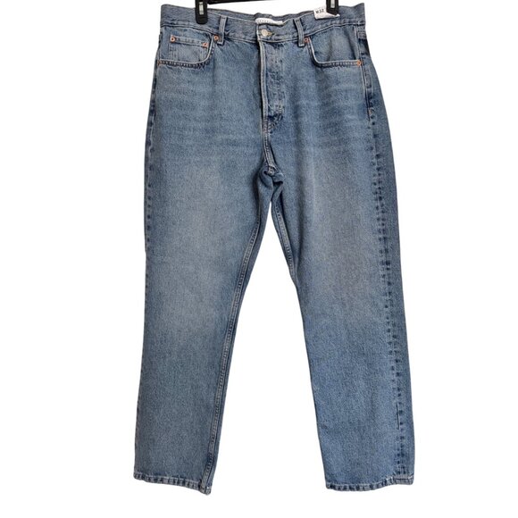 Topshop DAD Jeans Size 10 W32 L30 Button Fly Straight Leg NWT - Picture 1 of 13